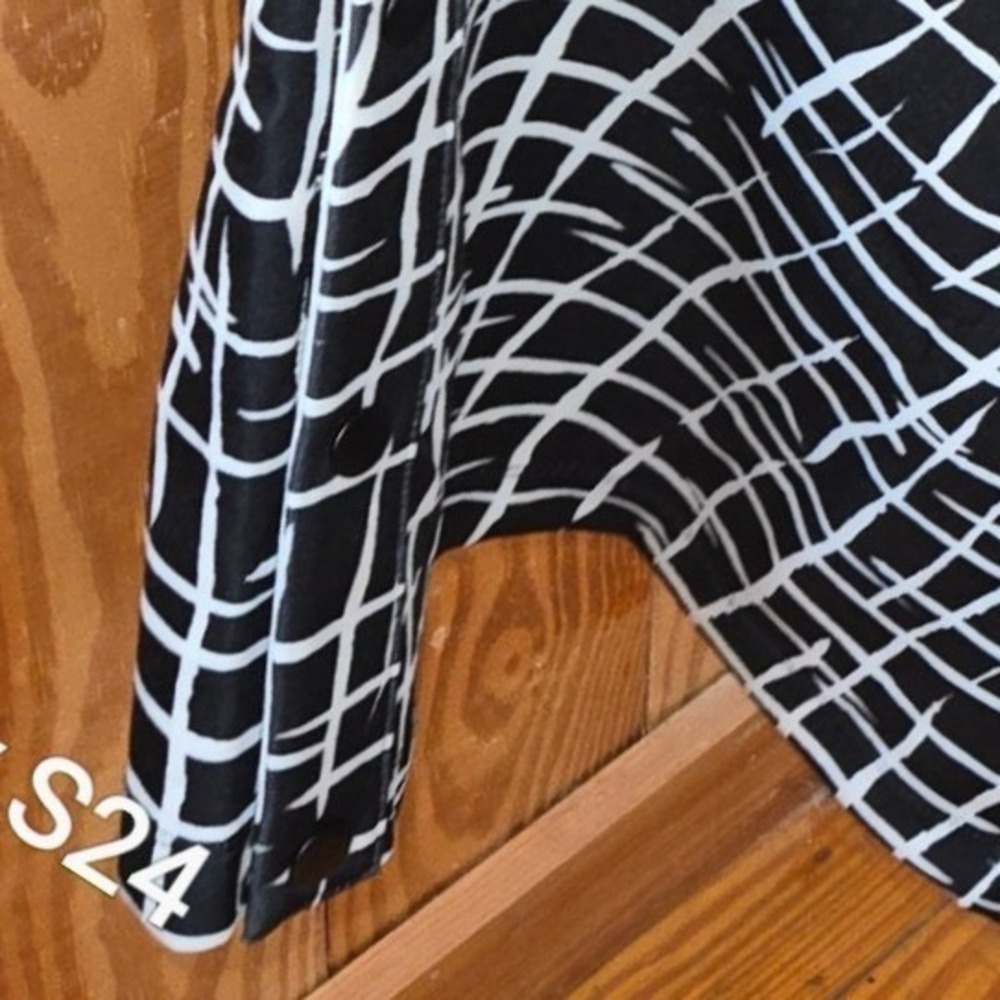 Nordstrom‎ Cristina Martinez Black White Ladder Grid Wide Leg Snap Pants Medium - Picture 5 of 6